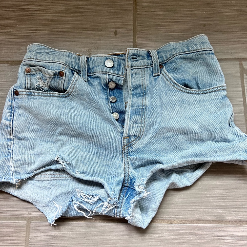 Levi denim shorts.